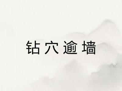 钻穴逾墙 钻穴逾墙