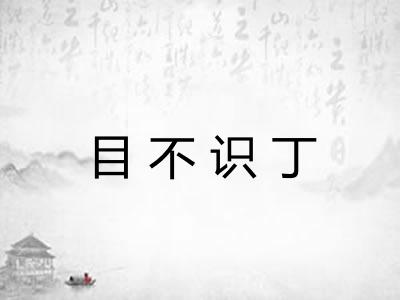 目不识丁 目不识丁