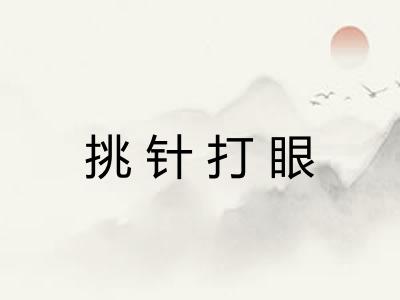 挑针打眼 挑针打眼