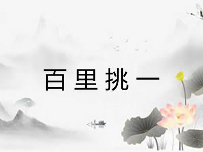 百里挑一 百里挑一