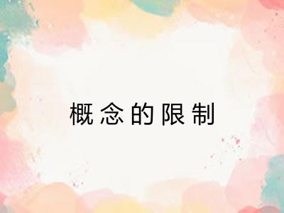 概念的限制 概念的限制