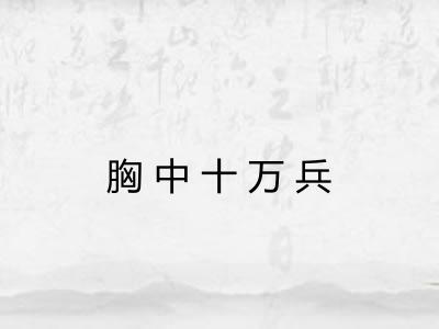 胸中十万兵 胸中十万兵