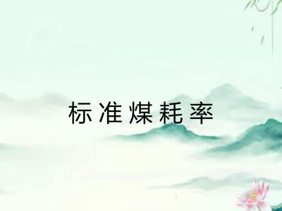 标准煤耗率 标准煤耗率