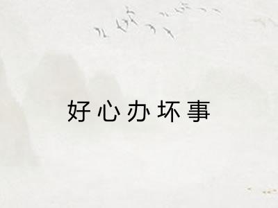 好心办坏事 好心办坏事