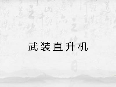 武装直升机 武装直升机