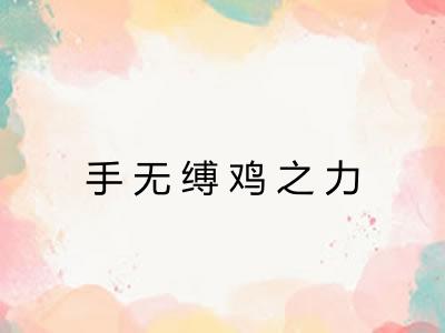 手无缚鸡之力
