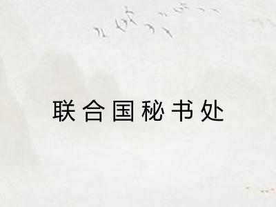 联合国秘书处 联合国秘书处
