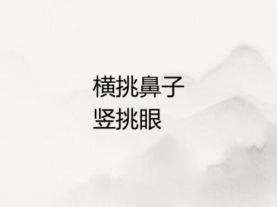 横挑鼻子竖挑眼 横挑鼻子竖挑眼