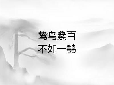 鸷鸟絫百不如一鹗 鸷鸟絫百不如一鹗
