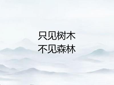 只见树木不见森林 只见树木不见森林