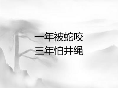 一年被蛇咬三年怕井绳 一年被蛇咬三年怕井绳